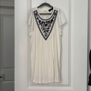Ivanka Trump White Top with Black Embroidery